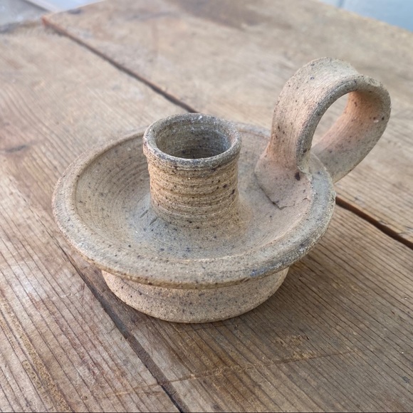 Vintage Hand Made Pottery Candle Stick Holder